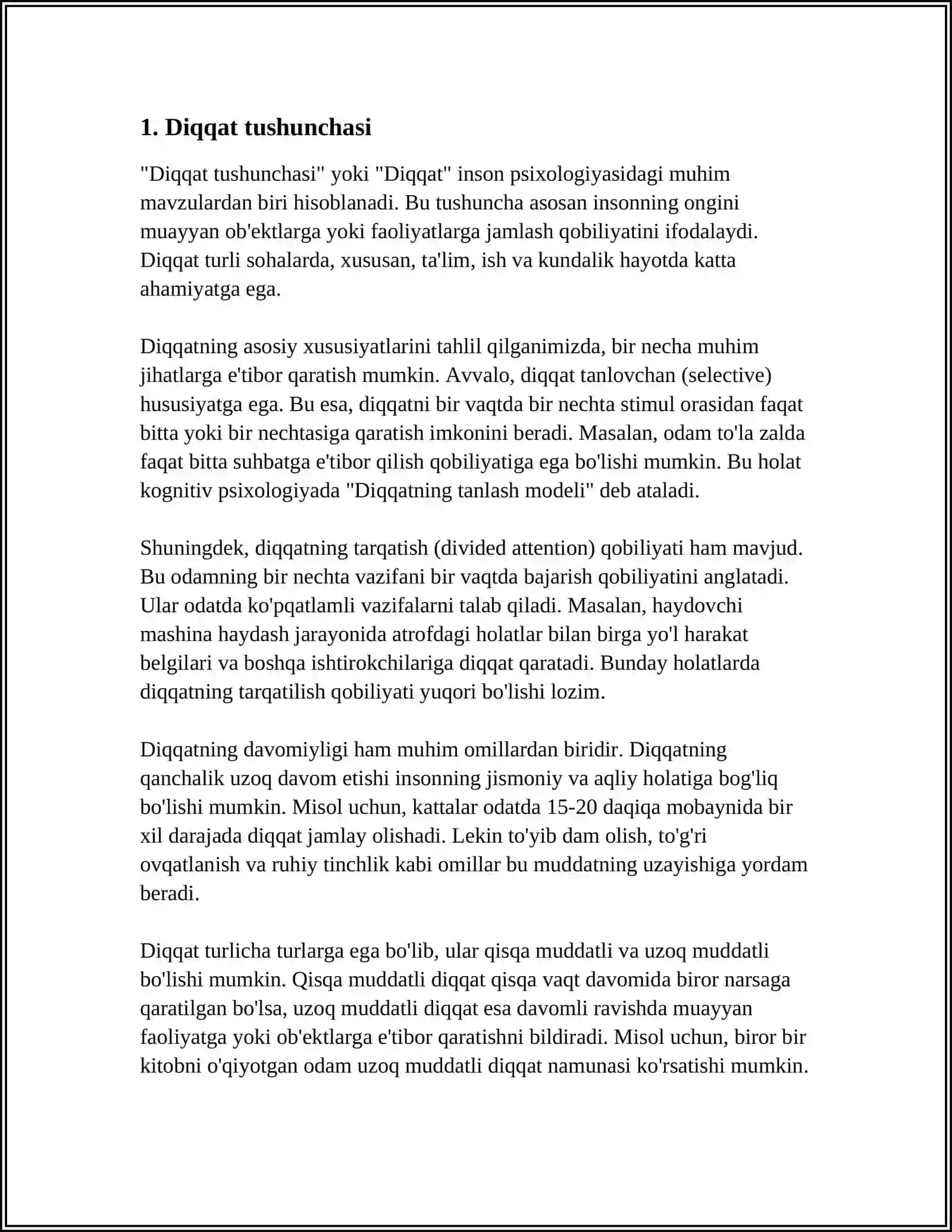 DIQQATNING PSIXOLOGIK JIHATLARI 4