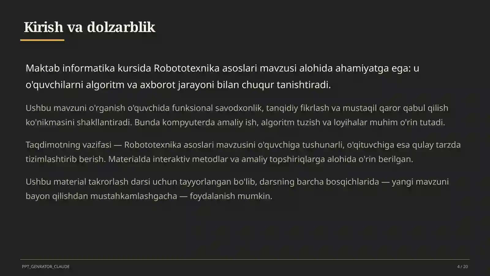 Robototexnika asoslari (11-sinf) 4