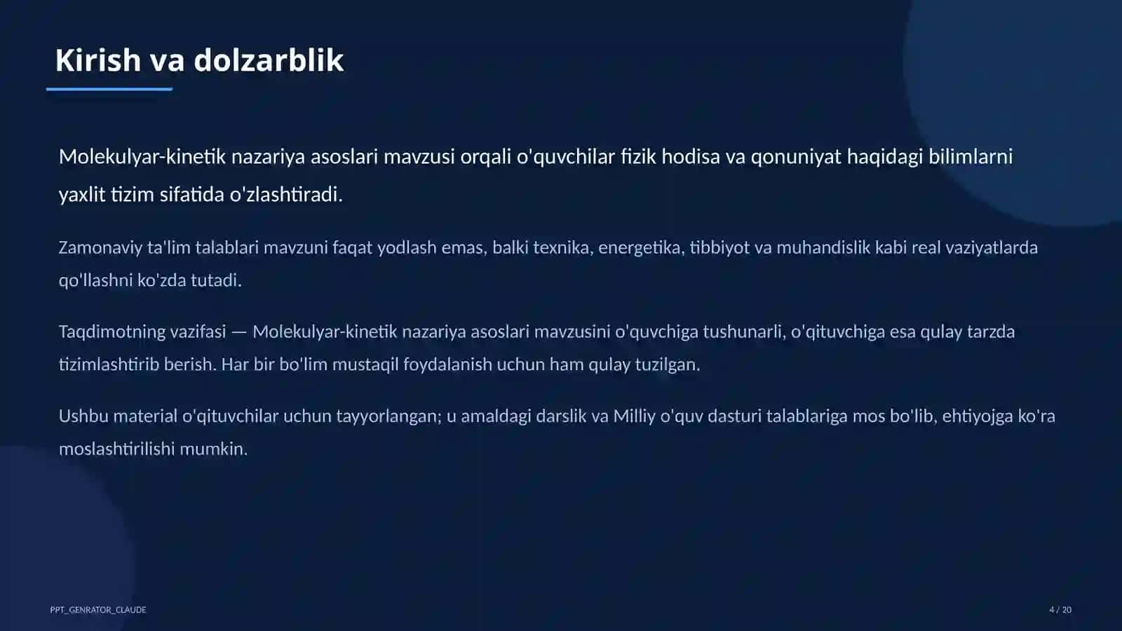 Molekulyar-kinetik nazariya asoslari (10-sinf) 4