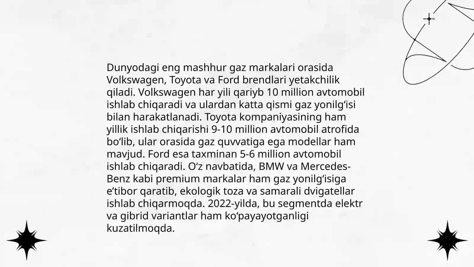 Biznes reja yaratish: Eng sifatli gaz markasi qanday aniqlanadi? 4