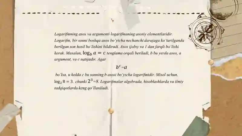 Logarifmlar va ularning xossalari 4