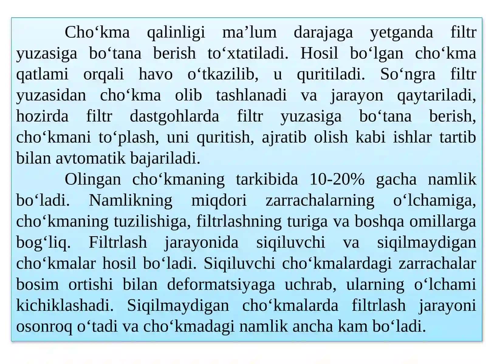 29-MA’RUZA. FILTRLASH VA QURITISH JARAYONLARI 4