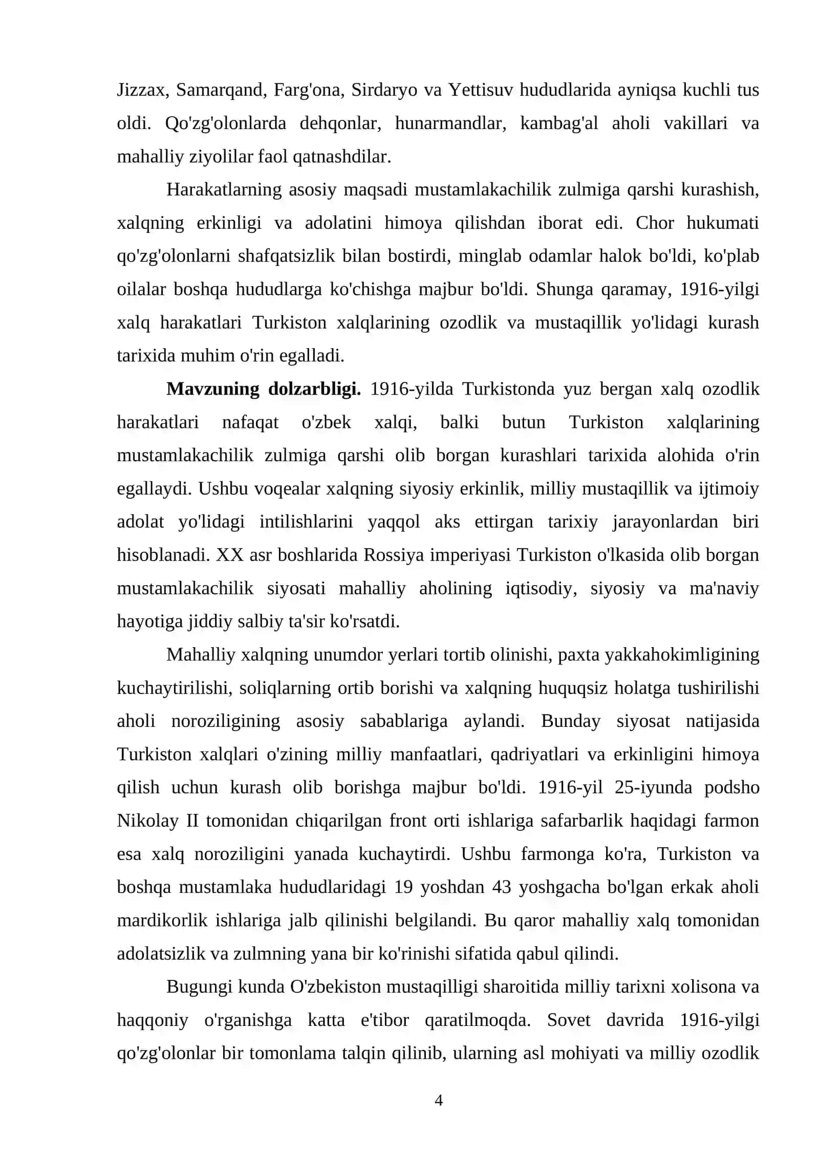1916-YILDA TURKISTONDA XALQ OZODLIK HARAKATLARINING SABABLARI VA OQIBATLARI 4