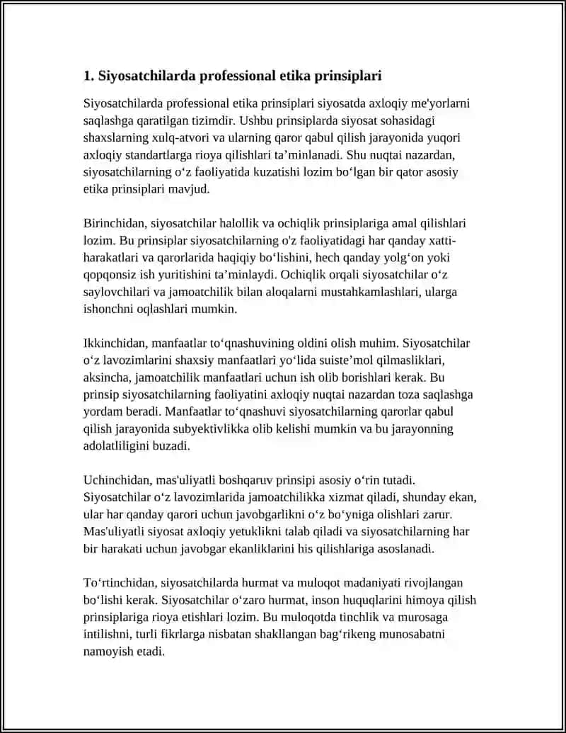 SIYOSATDA PROFESSIONAL ETIKA VA YANGI AXLOQ SIYOSATI 4