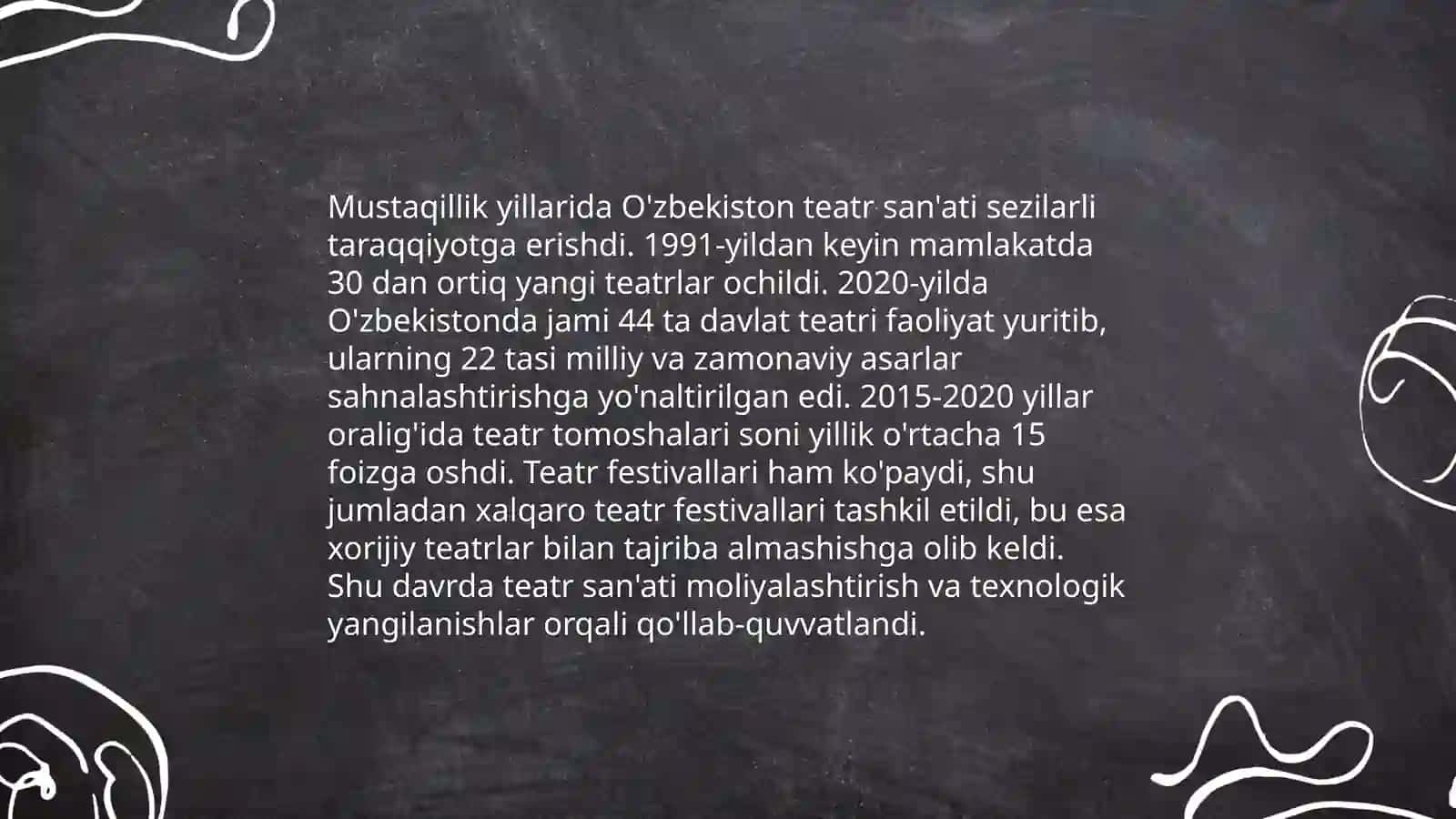 Mustaqillik yillarida Oʻzbekistonda madaniy va marifiy taraqqiyot 4