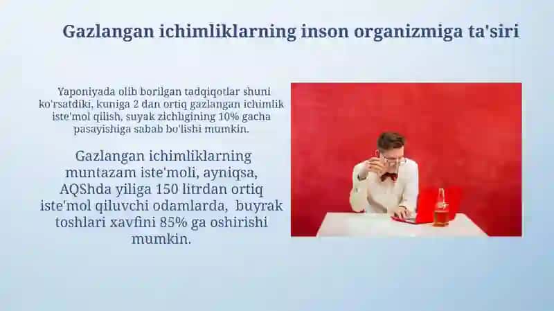 Gazlangan ichimliklar tarkibi va xususiyatlari 4