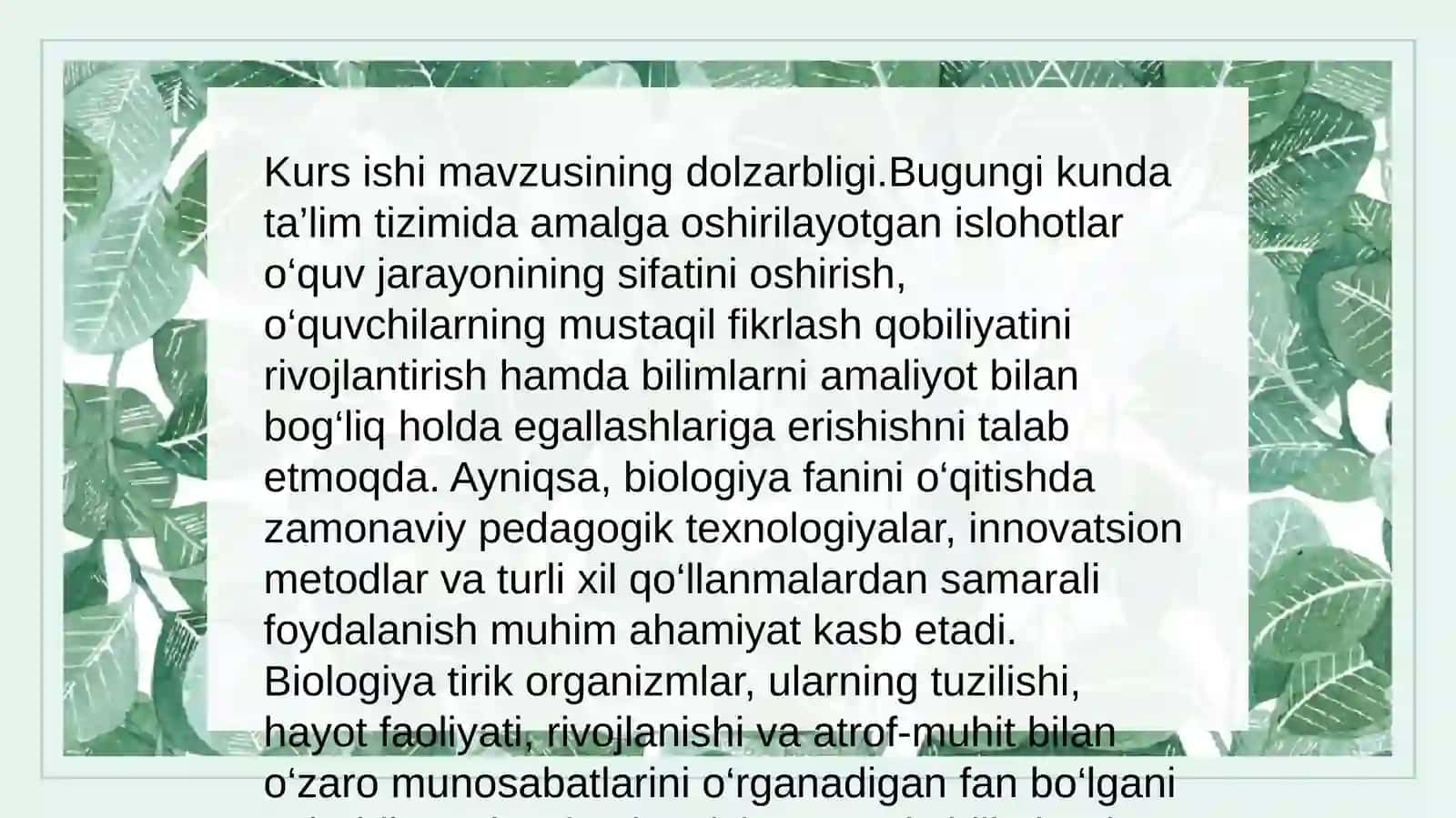 Biologiyata'limida qo‘llanmalardan foydalanish 4