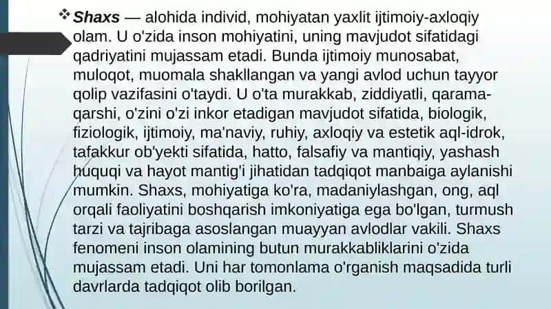 Individ, shaxs, individuallik 4