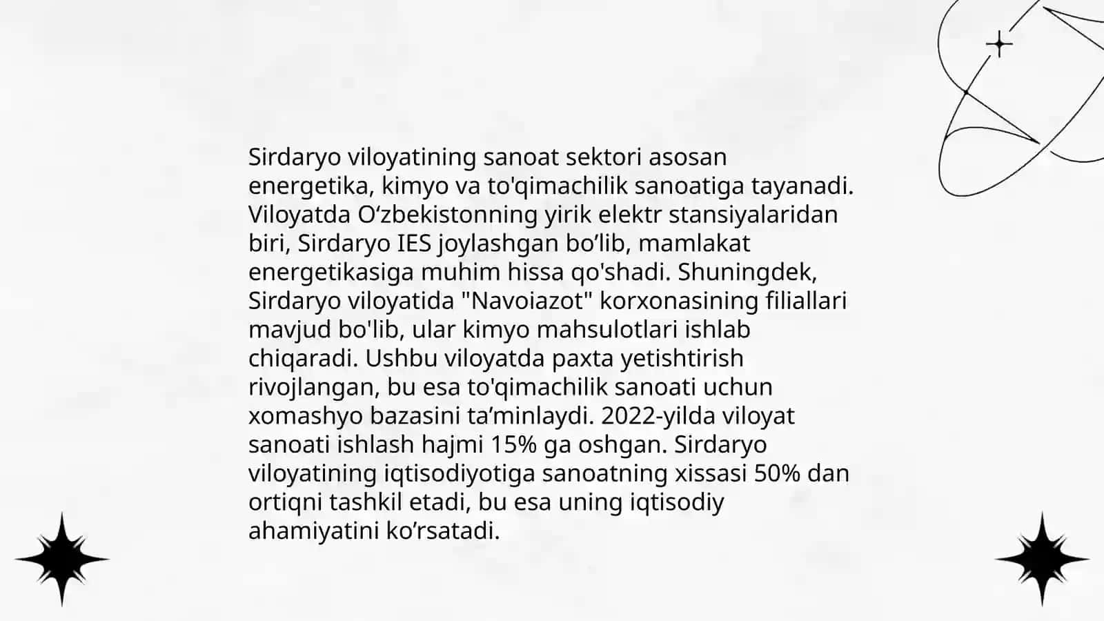 Sirdaryo viloyatining iqtisodiy ahvoli va ijtimoiy ko`rsatgichlari 4