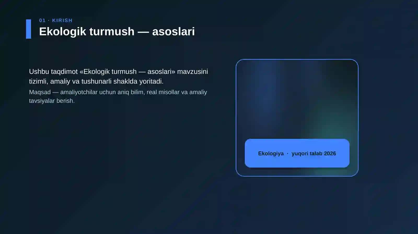 Ekologik turmush — asoslari 4