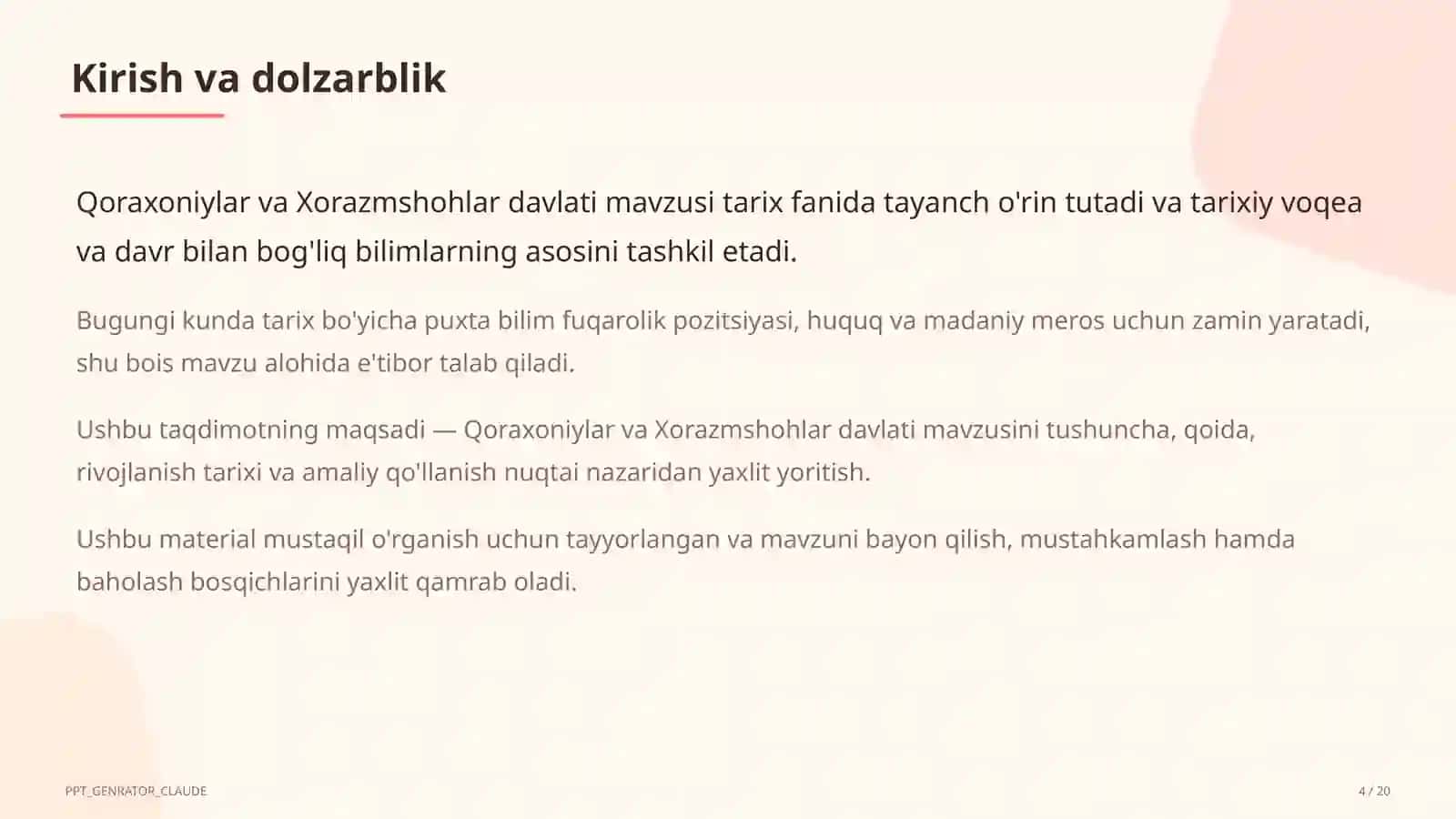 Qoraxoniylar va Xorazmshohlar davlati (7-sinf) 4