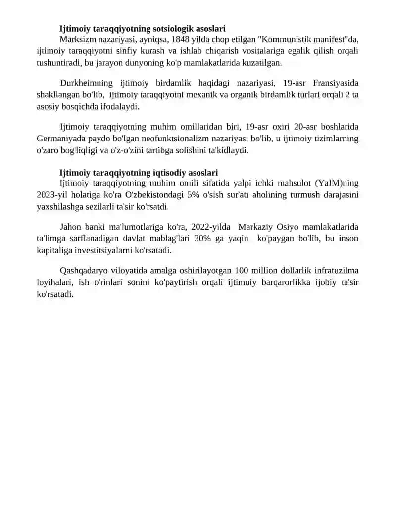 Ijtimoiy rivojlanishning nazariy asoslari 4