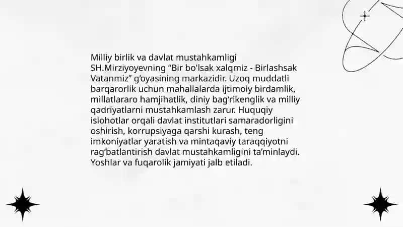 "Bir bo'lsak xalqmiz - Birlashsak Vatanmiz" g'oyasi 4