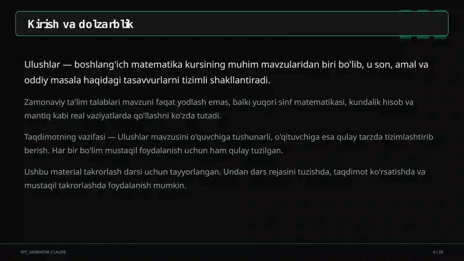 Ulushlar (3-sinf) 4