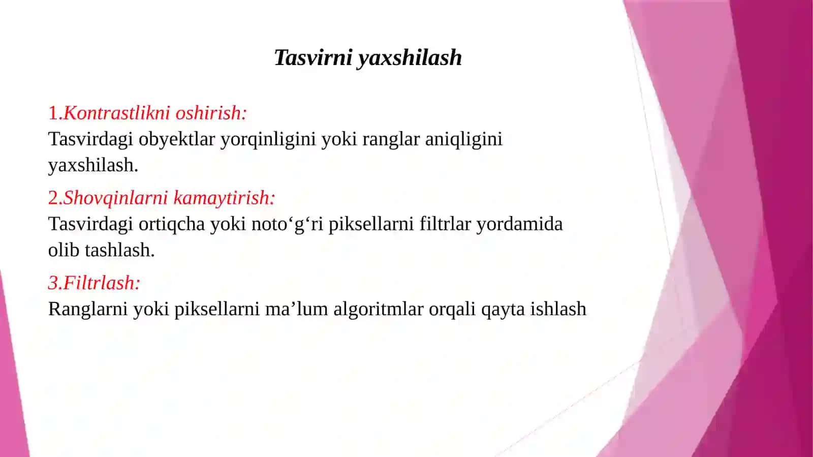 Tasvirlarga raqamli ishlov berishga kirish 4