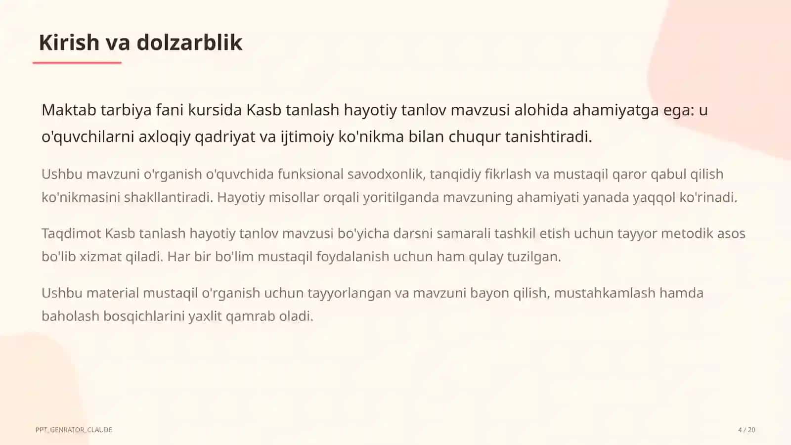 Kasb tanlash hayotiy tanlov (9-sinf) 4