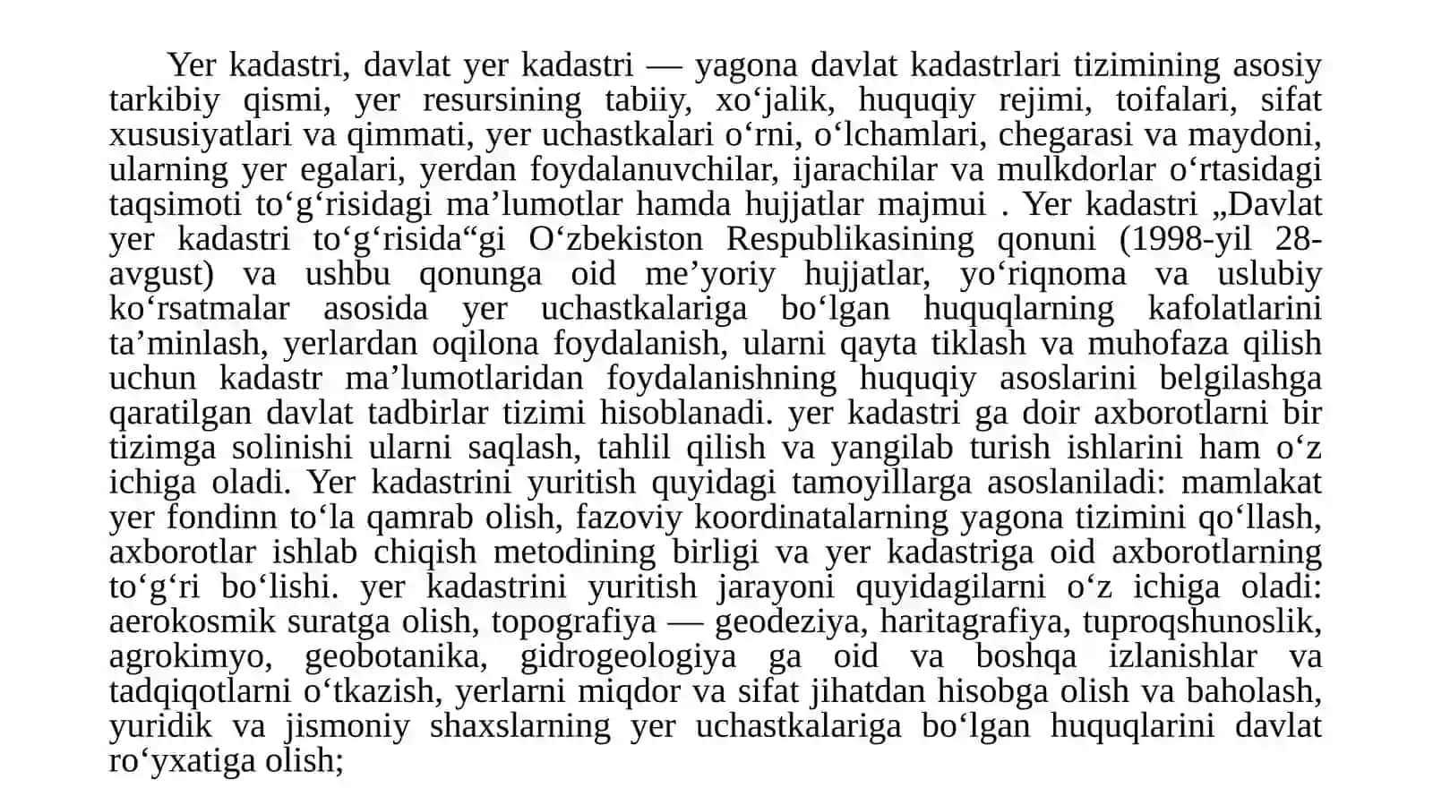 Xorijiy davlatlarda kadastr ishlarini yuritish tajiribasini o‘rganish va ularni tahlil qilish 4
