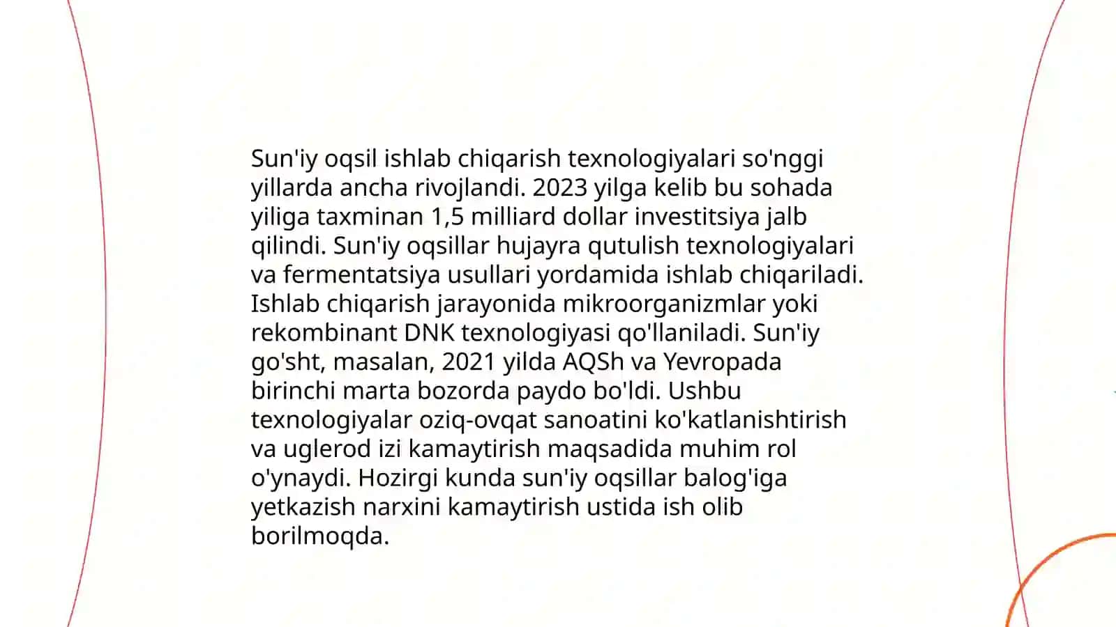Sunʼiy oqsil ozuqa moddalarining ishlab chiqarilishi va kelgusidagi imkoniyatlari 4