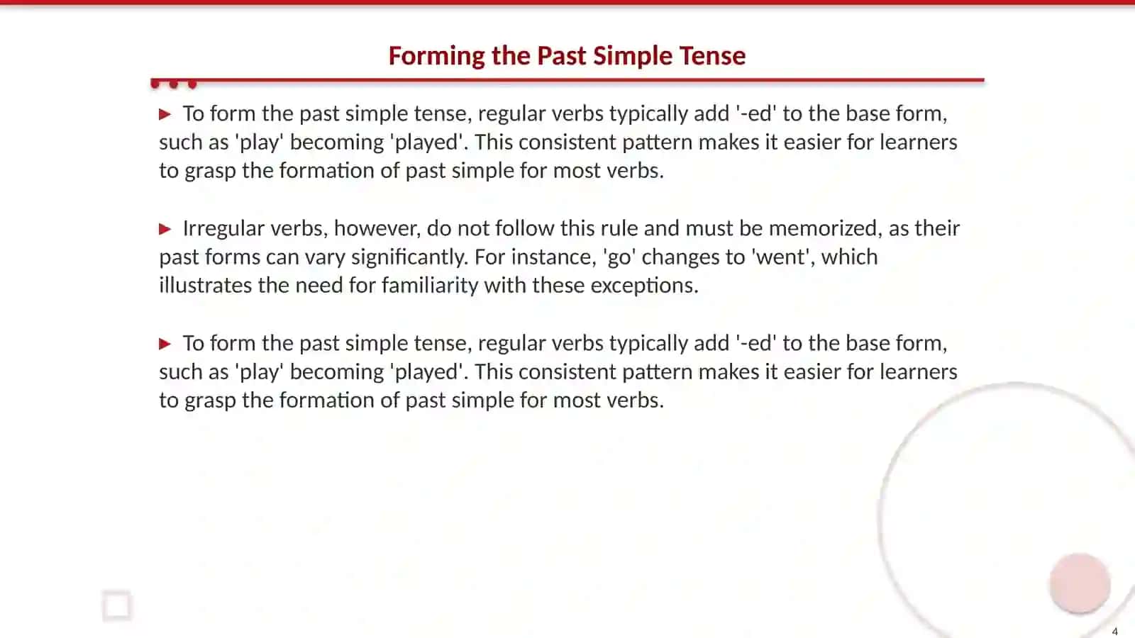 Past simple 4
