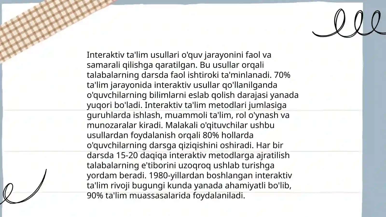 Texnologiya faniga oid darslarni tashkil etish usullari 4