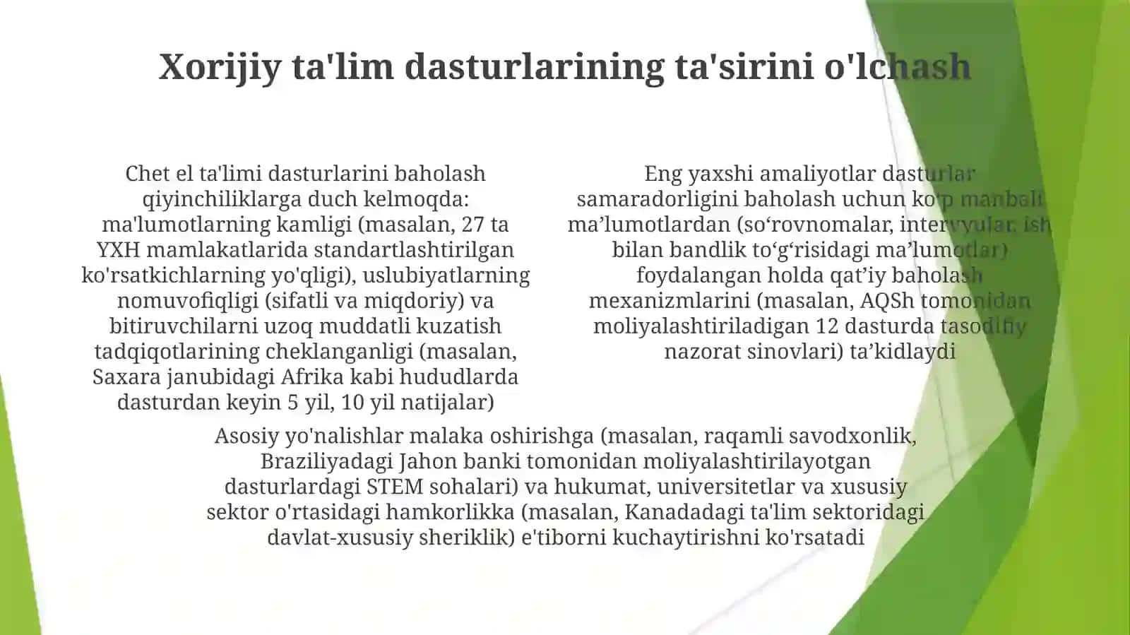 XORIJIY MAMLAKATLARDA TA’LIM TARAQQIYOTINING ASOSIY YO’NALISHLARI VA ILG’OR XORIJIY TAJRIBALAR 4