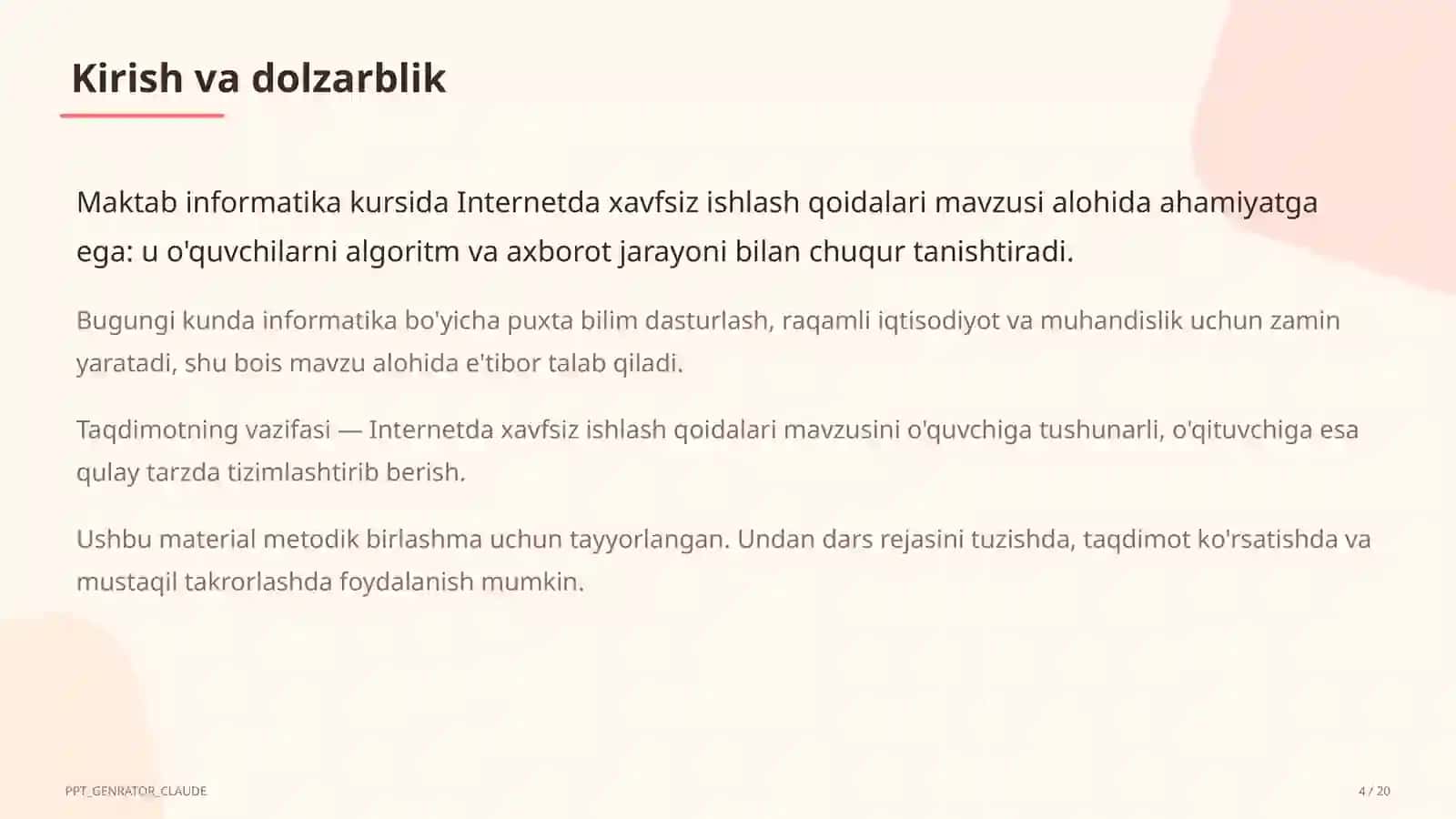 Internetda xavfsiz ishlash qoidalari (5-sinf) 4