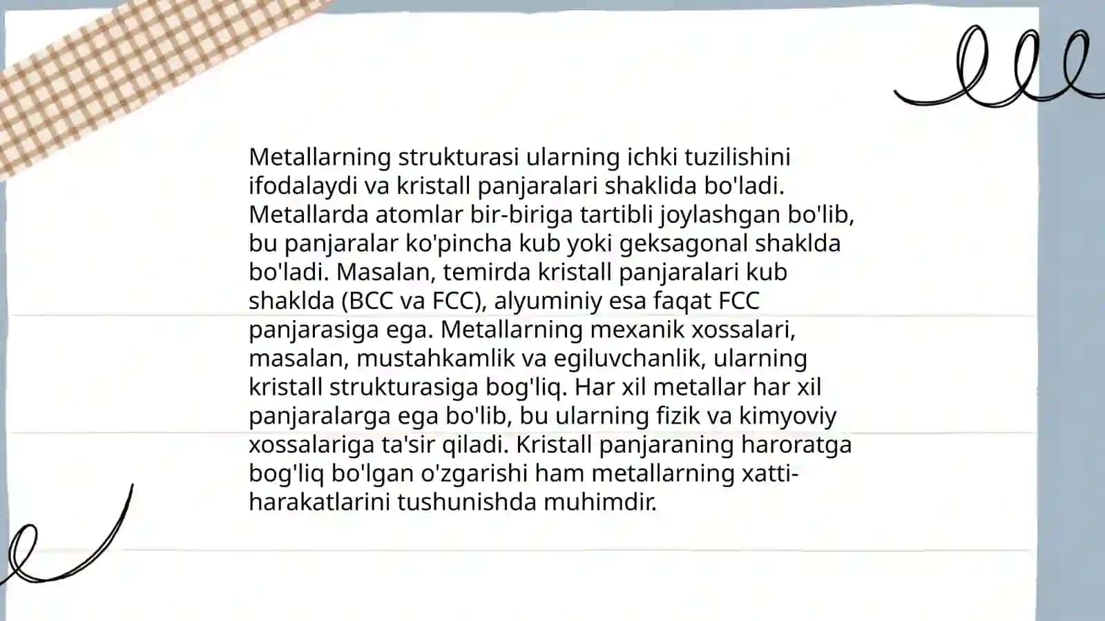 Metallar 4- sinf 4