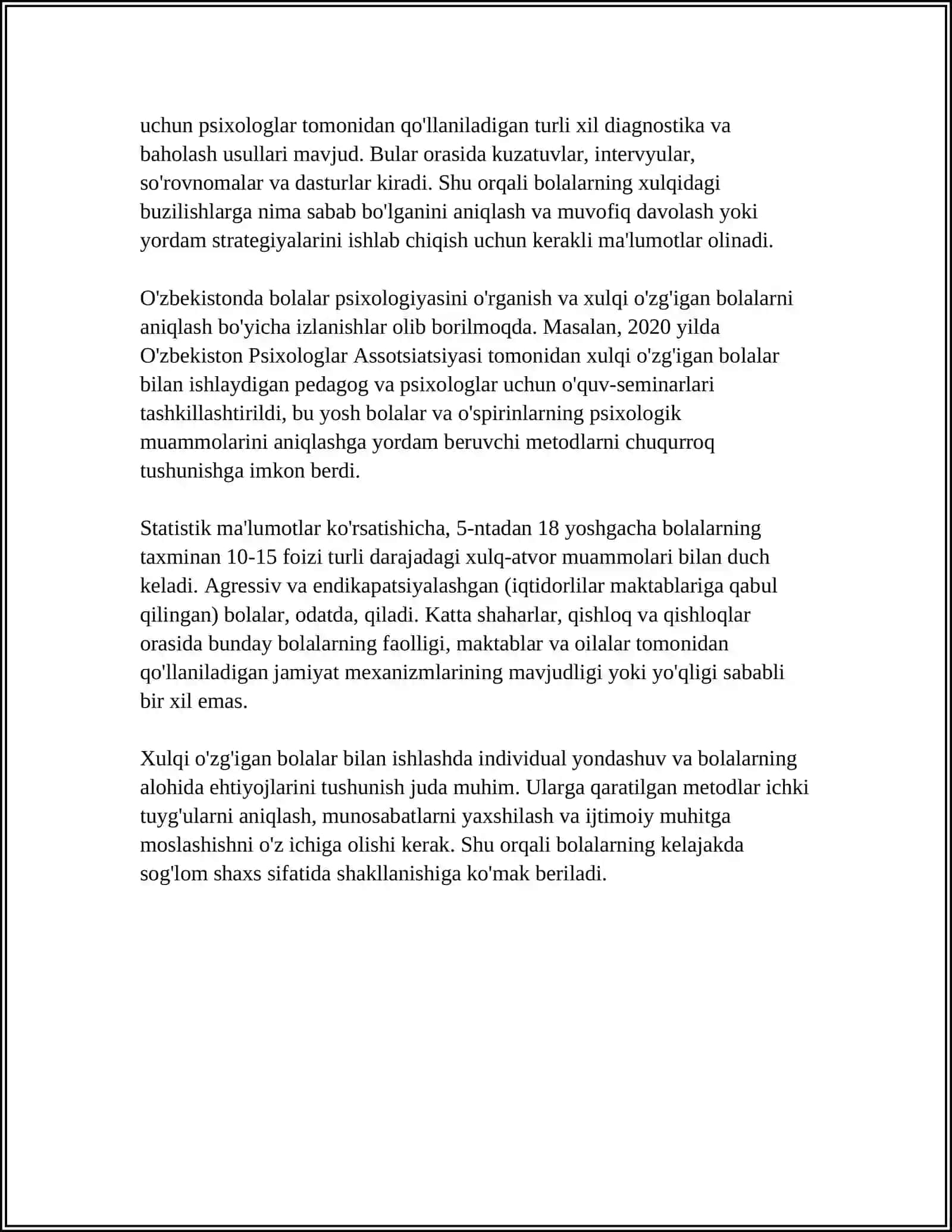 XULQI OG'ISHGAN BOLALAR PSIXOLOGIYASI 4