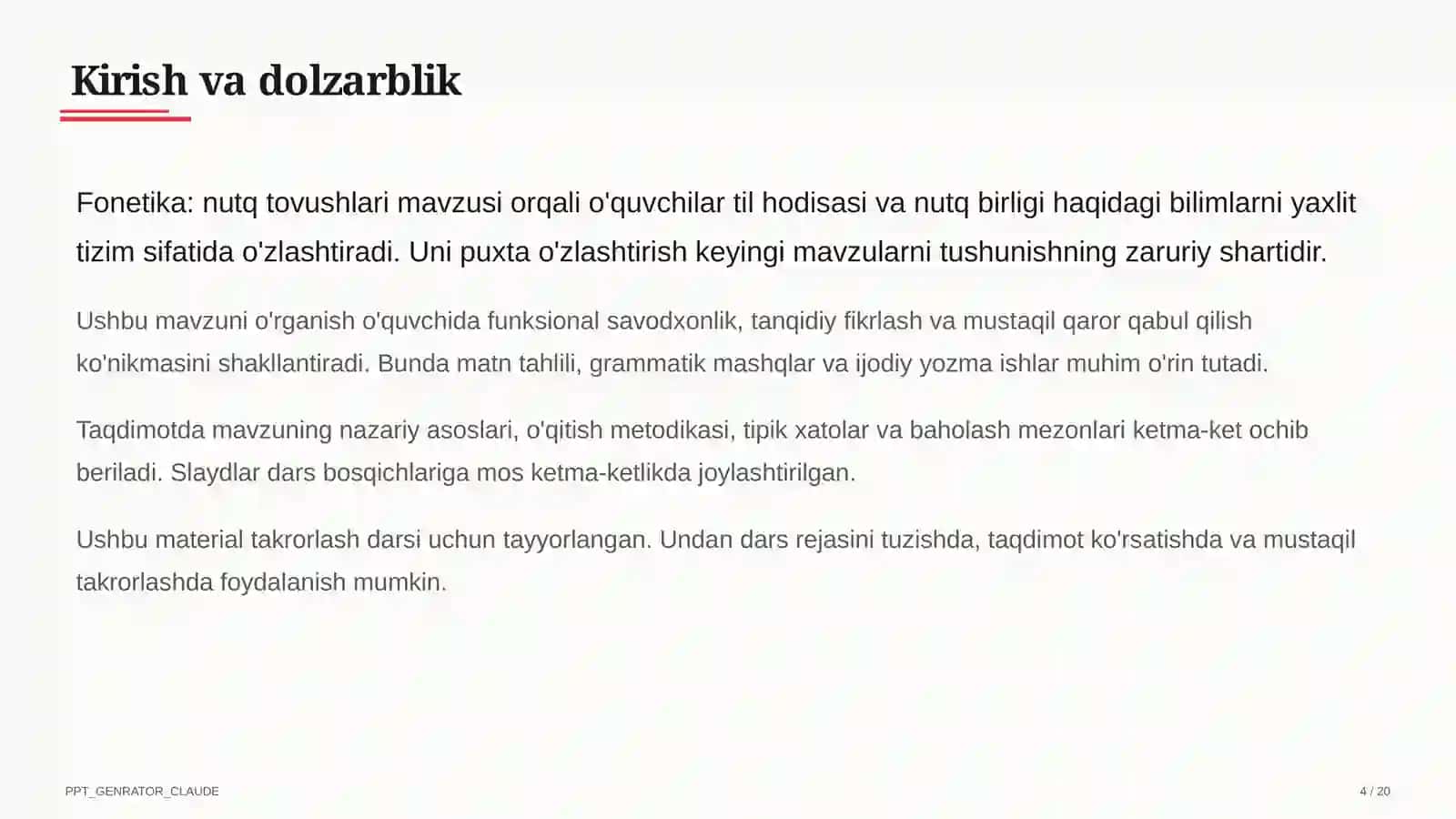 Fonetika: nutq tovushlari (5-sinf) 4