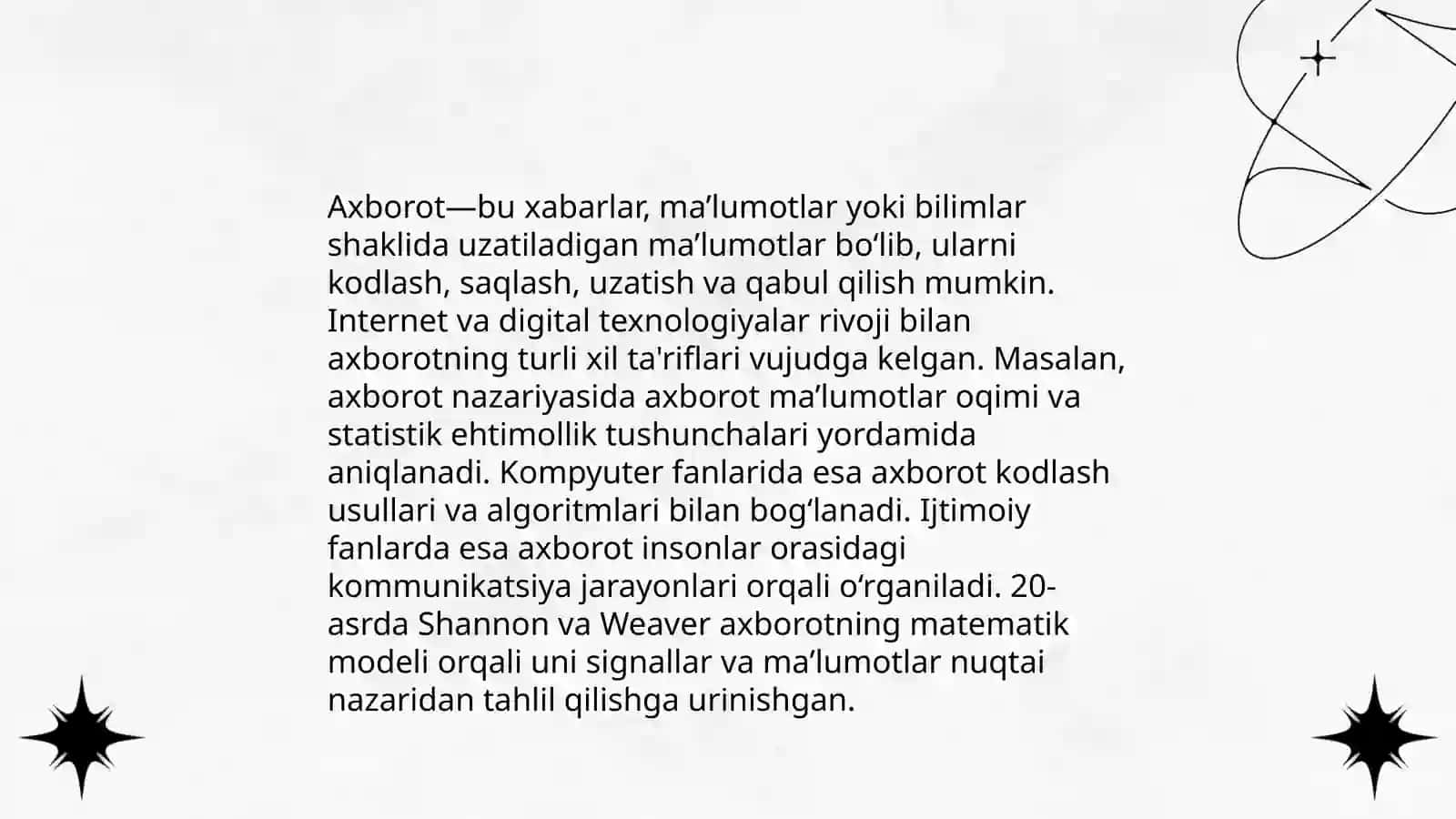 Axborotning turli xil ta'riflari 4