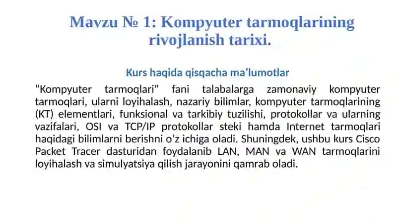 Kompyuter tarmoqlari 4