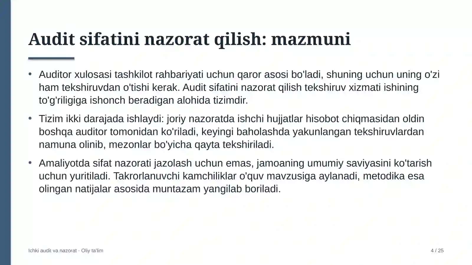 Tabiat yodgorliklarida audit sifatini nazorat qilish 4