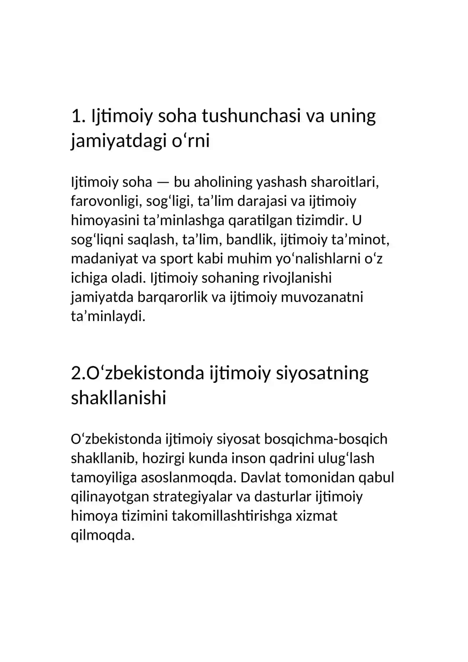 Oʻzbekistonda ijtimoiy sohada amalga oshirilayotgan oʻzgarishlar: mazmun va mohiyati 4