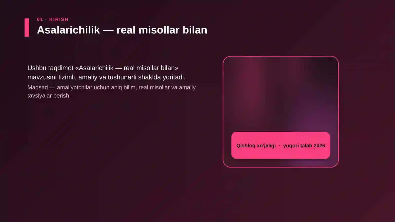 Asalarichilik — real misollar bilan 4