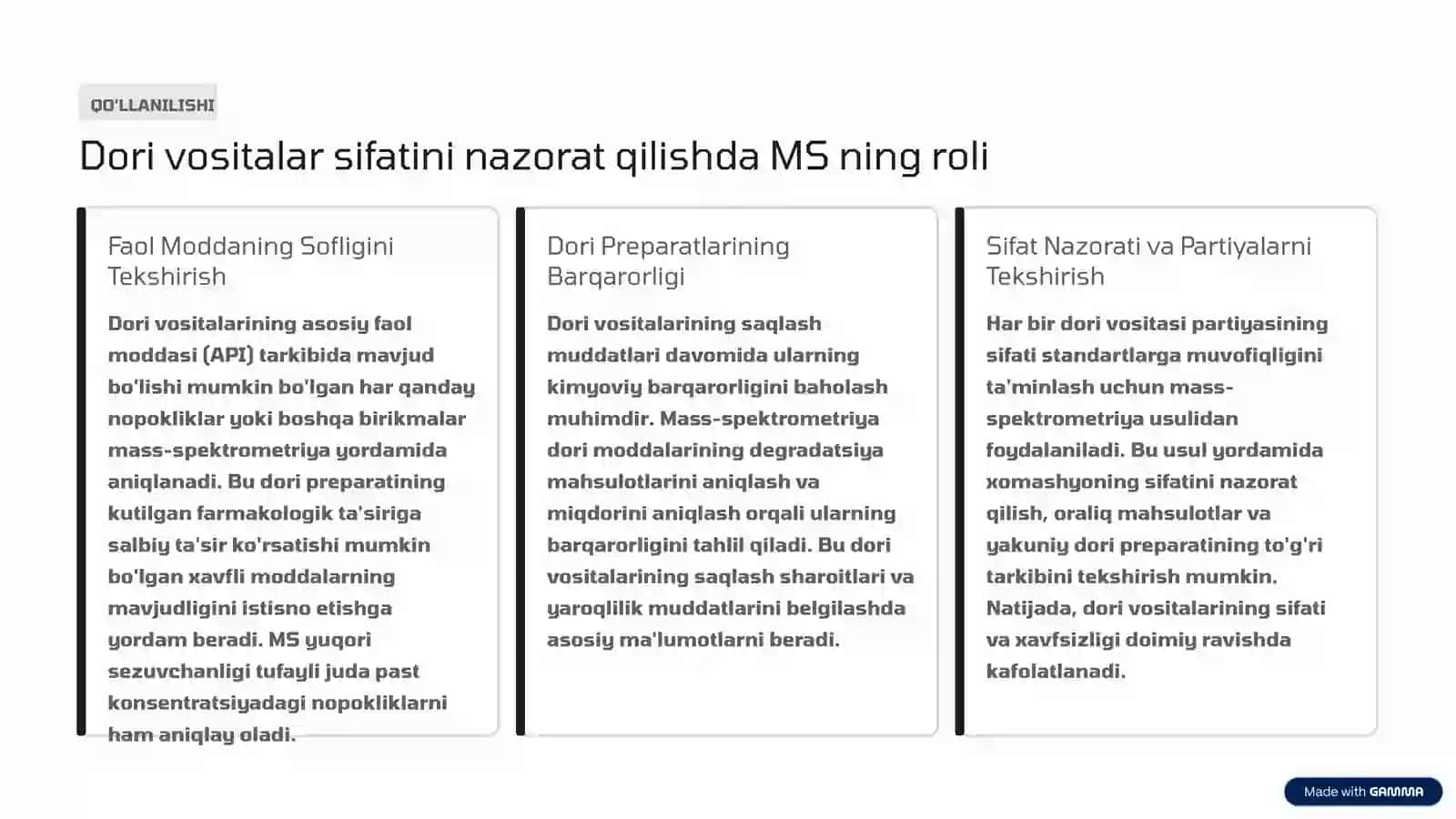 Mass-spektrometriya: Dori Vositalar Tahlilida Qoʻllanilishi 4