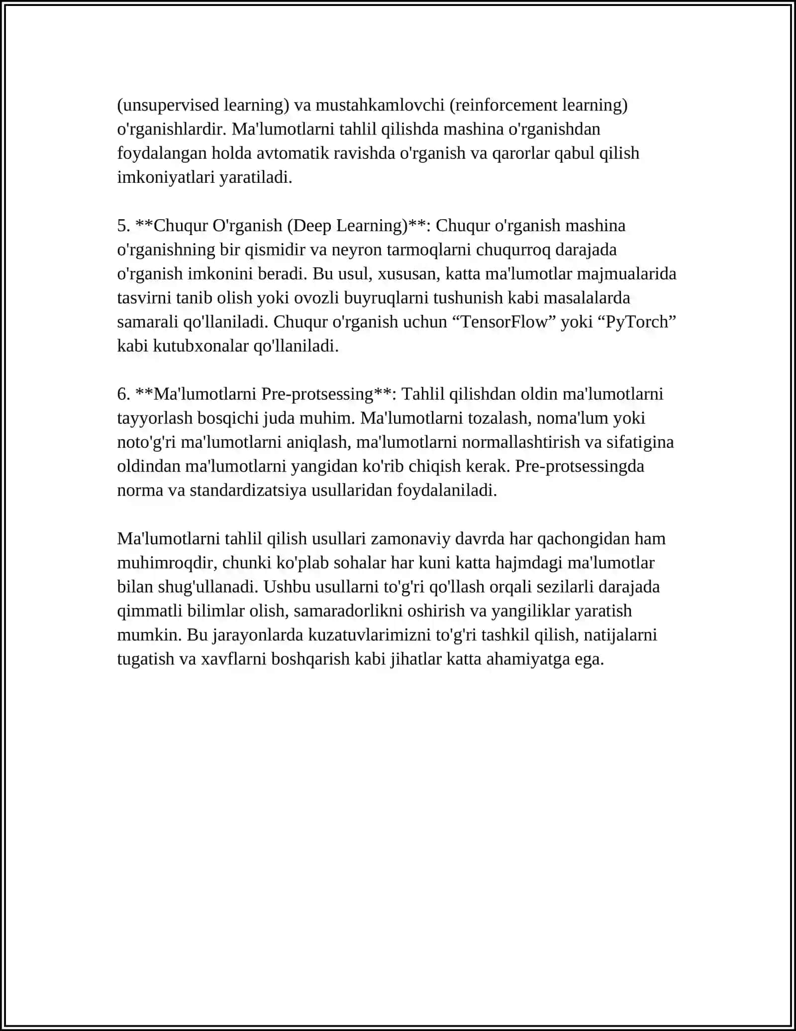 MUSTAQIL ISH Mavzu: MAʼLUMOTLARNI DADA MUNING USULLARI ORQALI KLASTERIZADIYA QILISH 4