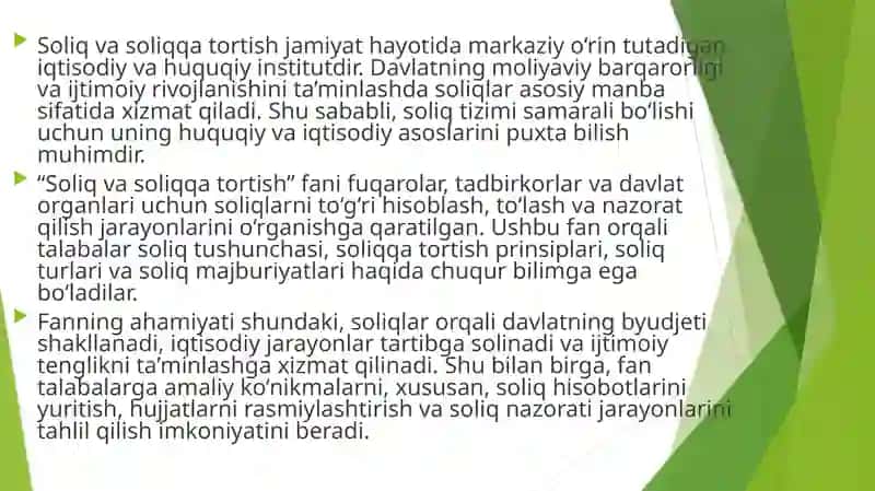 Soliq va soliq qo`yish faniga kirish 4
