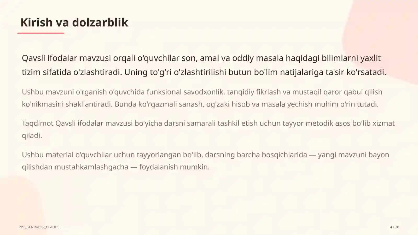 Qavsli ifodalar (2-sinf) 4