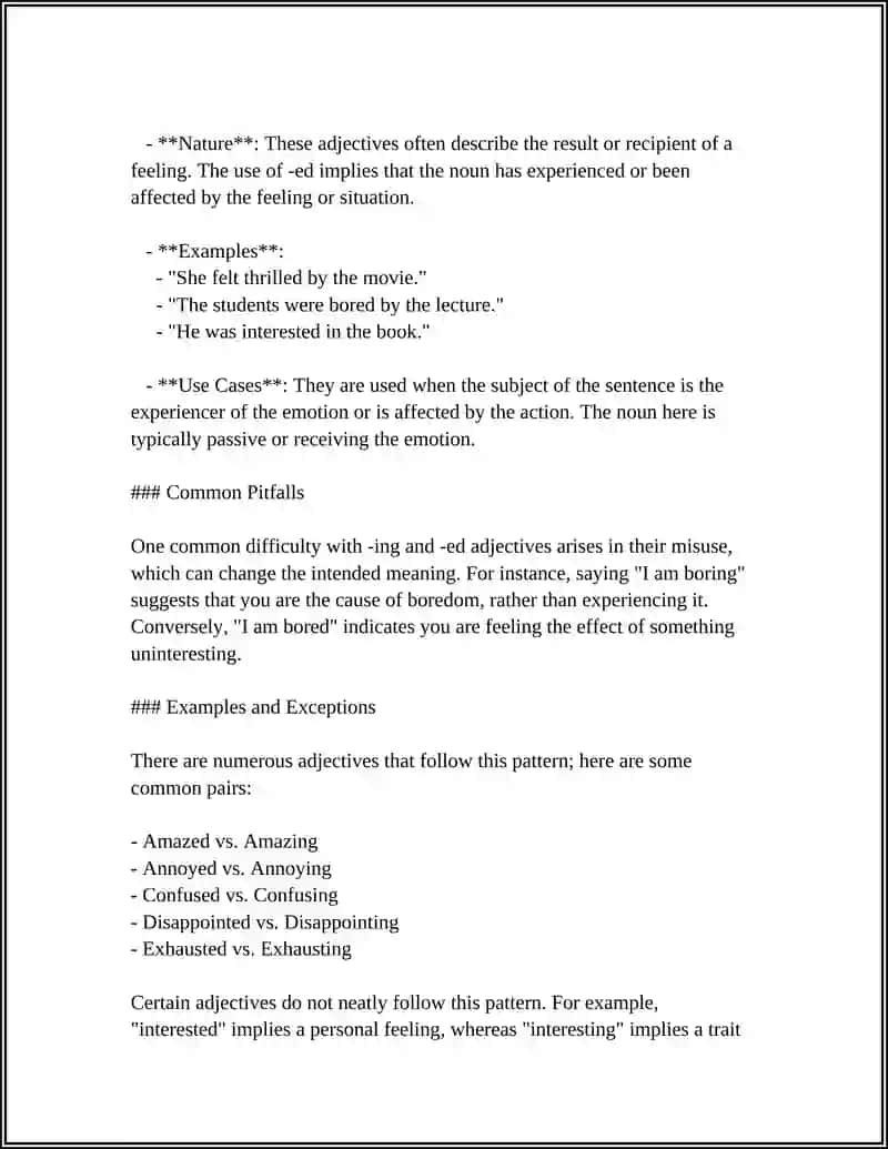 ADJECTIVES ENDING ING AND ED 4
