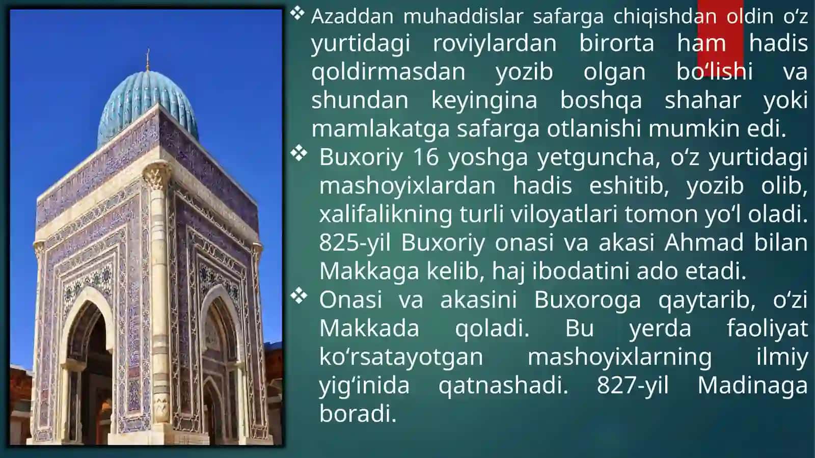 Imomal-Buxoriy va Abu Iso Muhammad at-Termizi ylarning hayoti va ilmiy merosi 4