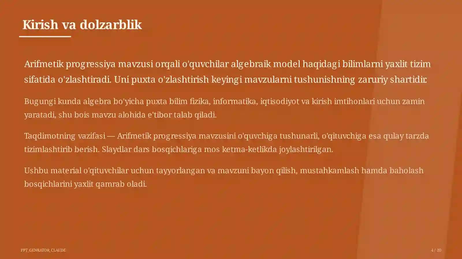 Arifmetik progressiya (9-sinf) 4