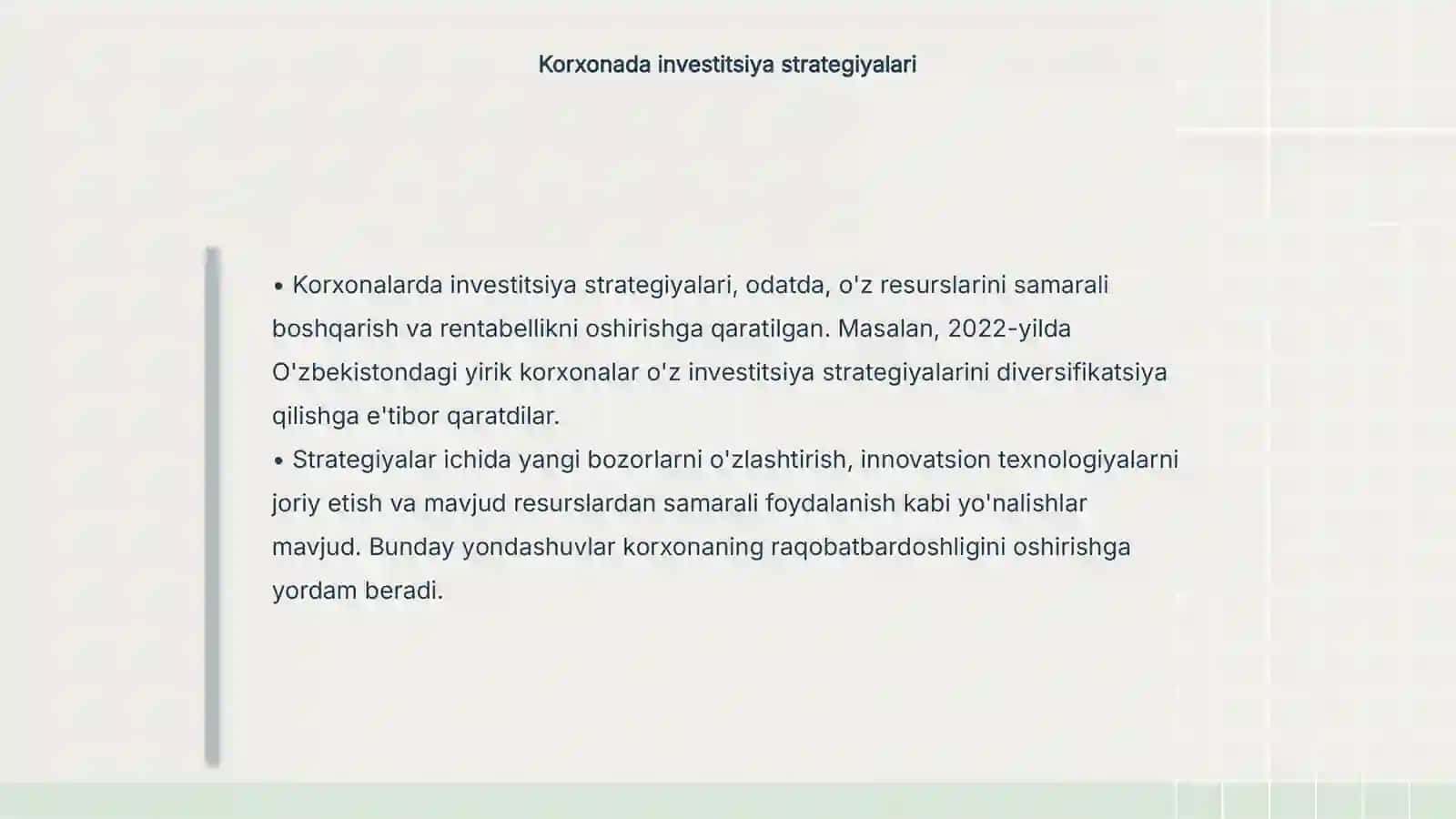 Korxona investitsion faoliyati 4