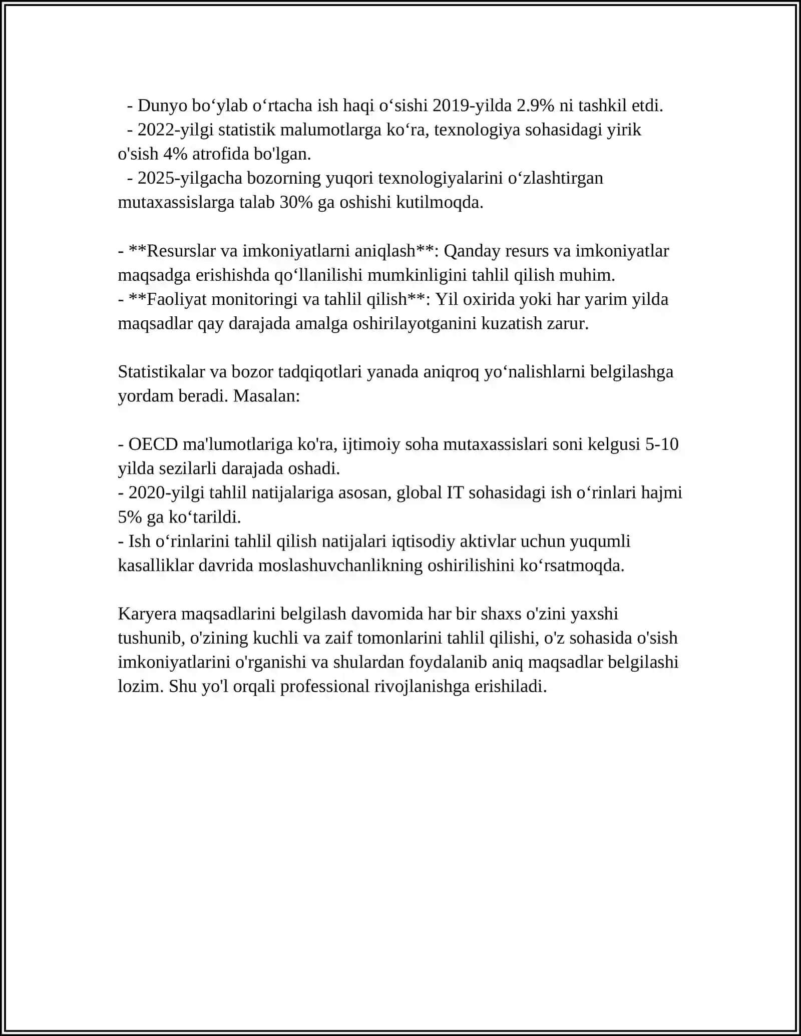KARYERANI RIVOJLANTIRISH VA REJALASHTIRISH 4