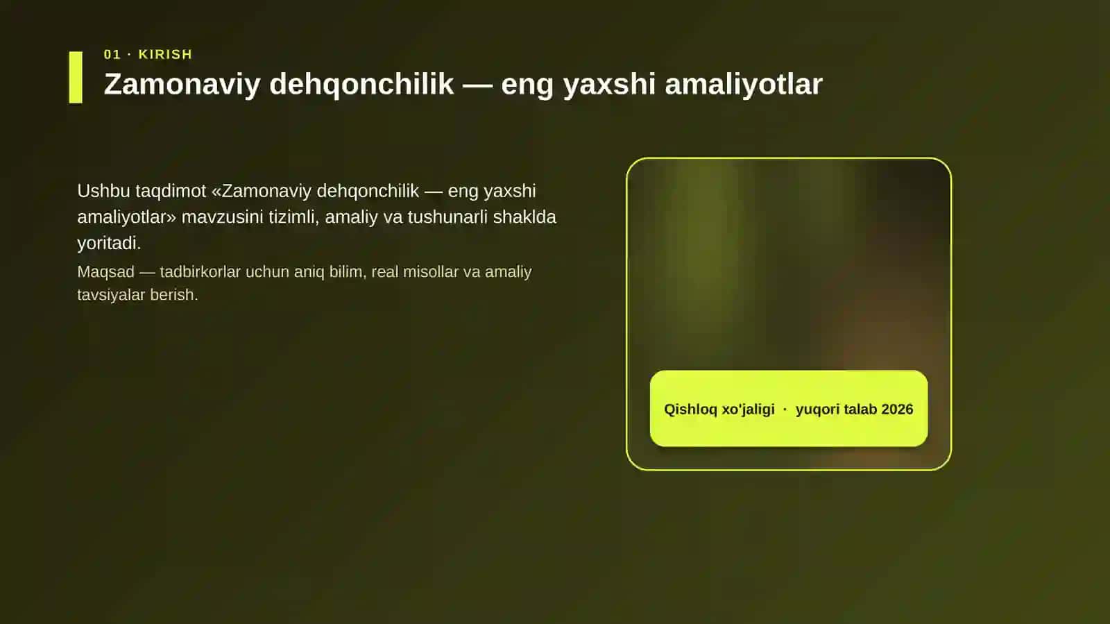 Zamonaviy dehqonchilik — eng yaxshi amaliyotlar 4