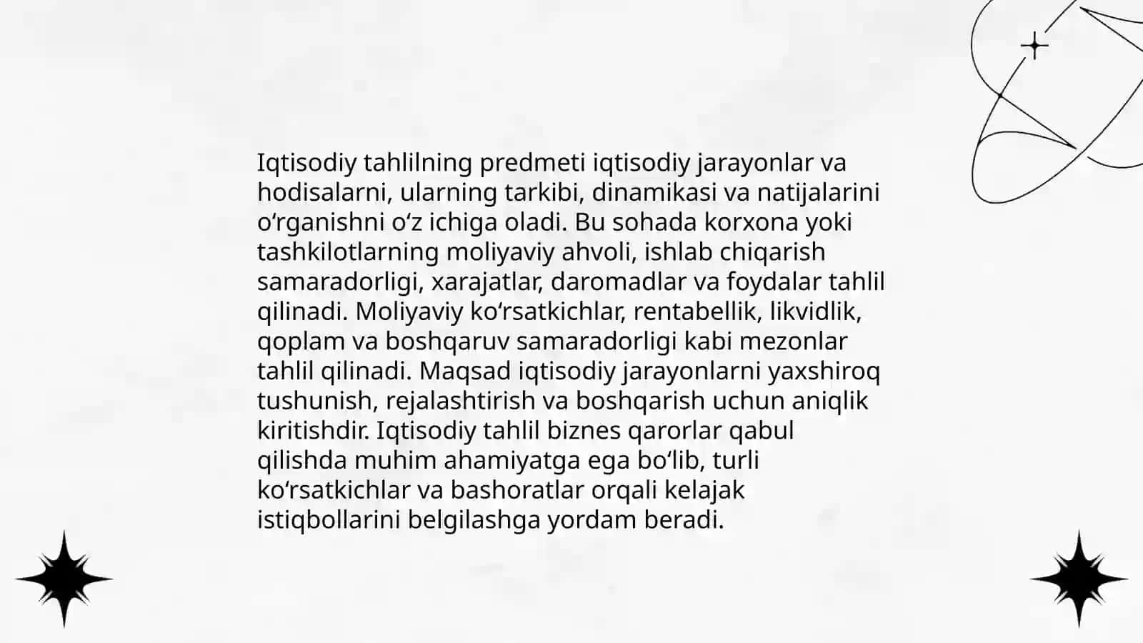 Iqtisodiy tahlilning predmeti, asosiy vazifalari va tamoyillari 4