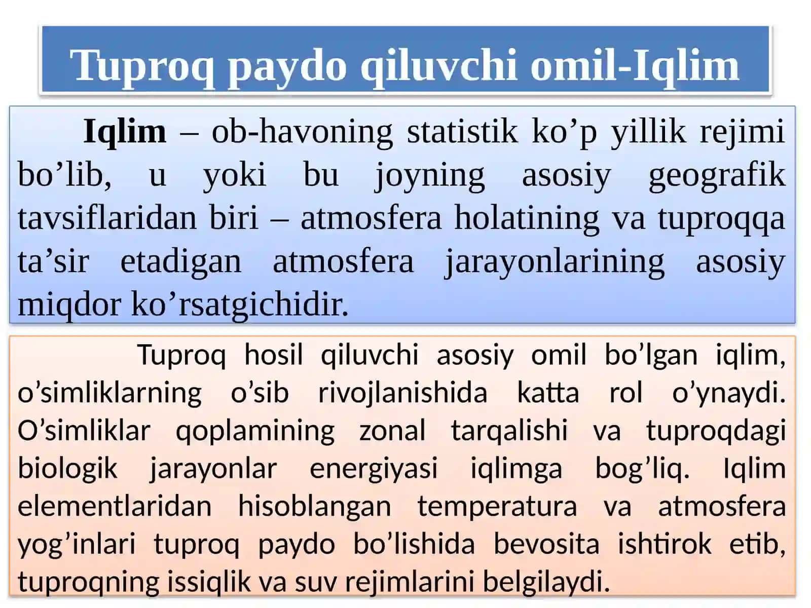 Tuproq genezisi, klassifikatsiyasi va tuproqning geografik tarqalish qonuniyatlari 4