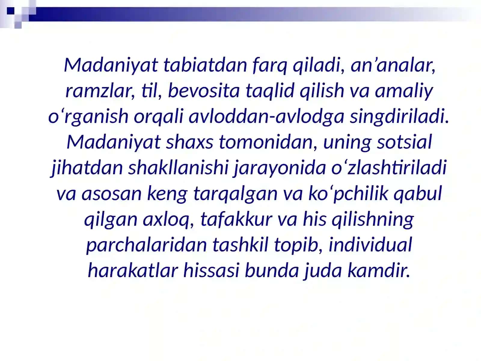 Madaniyat va uning sohalari 4