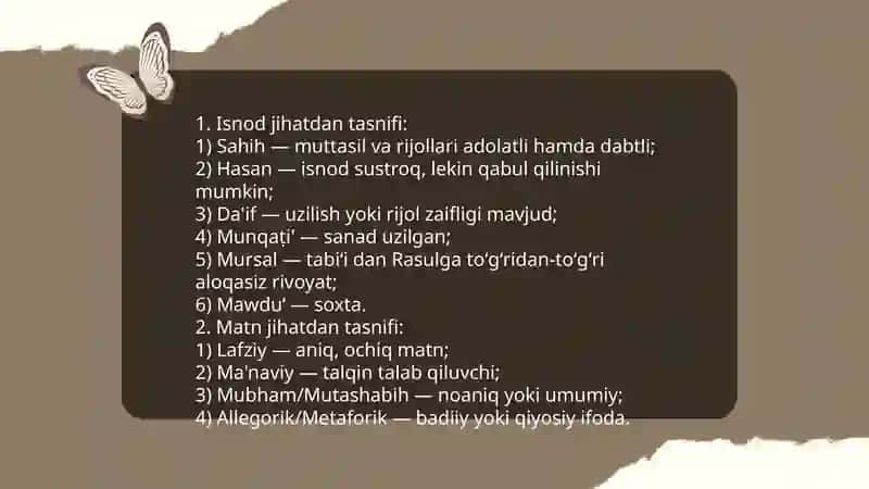 Hadislarda tabiatga oid bandlarni oʻrganish va tahlil qilish 4