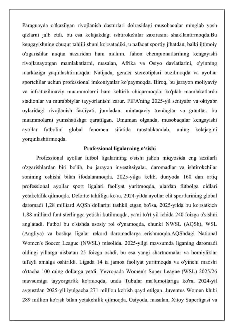 Ayollar futbolining rivojlanish tendensiyalari 4