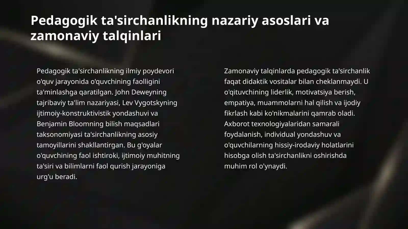 Pedagogik ta'sir mahorati 4